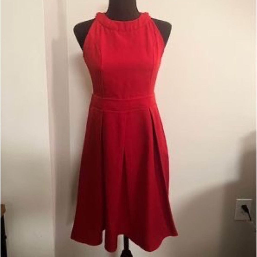 Red backless  dress
